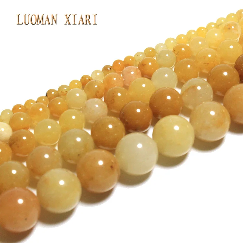 LUOMAN XIARI Natural Round Lighter ImperIal Jade Stone Beads For Jewelry Making DIY Bracelet Material 4/ 6/8/10/12mm Strand 15''