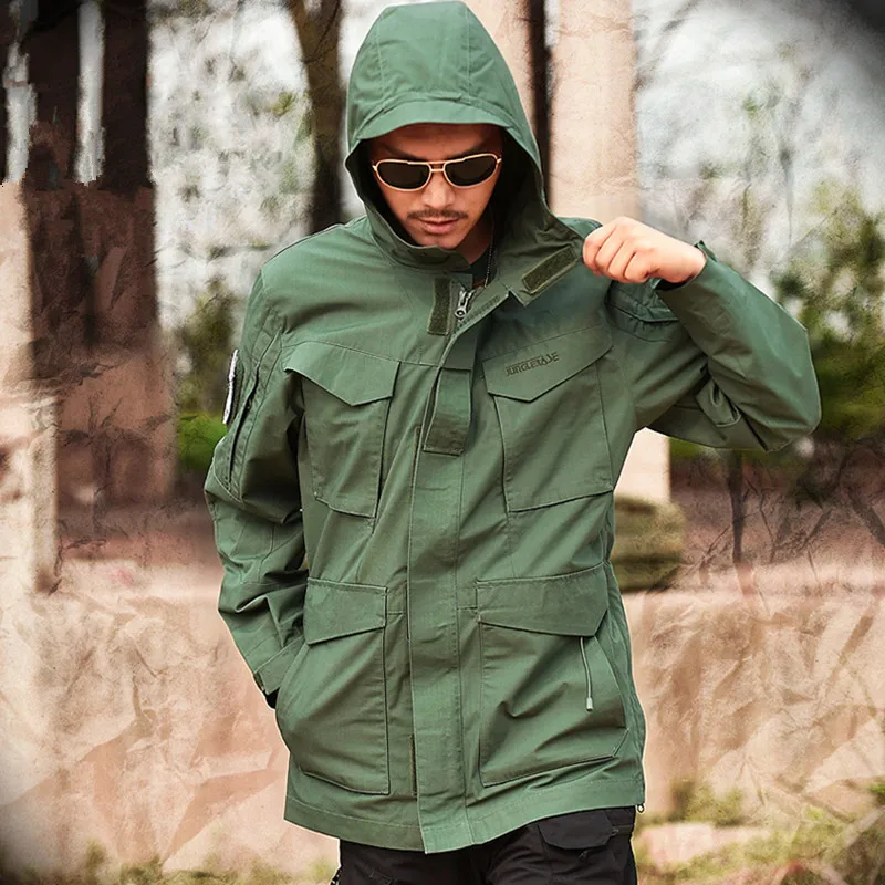 Mege Brand M65 Male clothing US Tactical Men\'s Windbreaker Hoodie Field Jacket Outwear casaco masculino