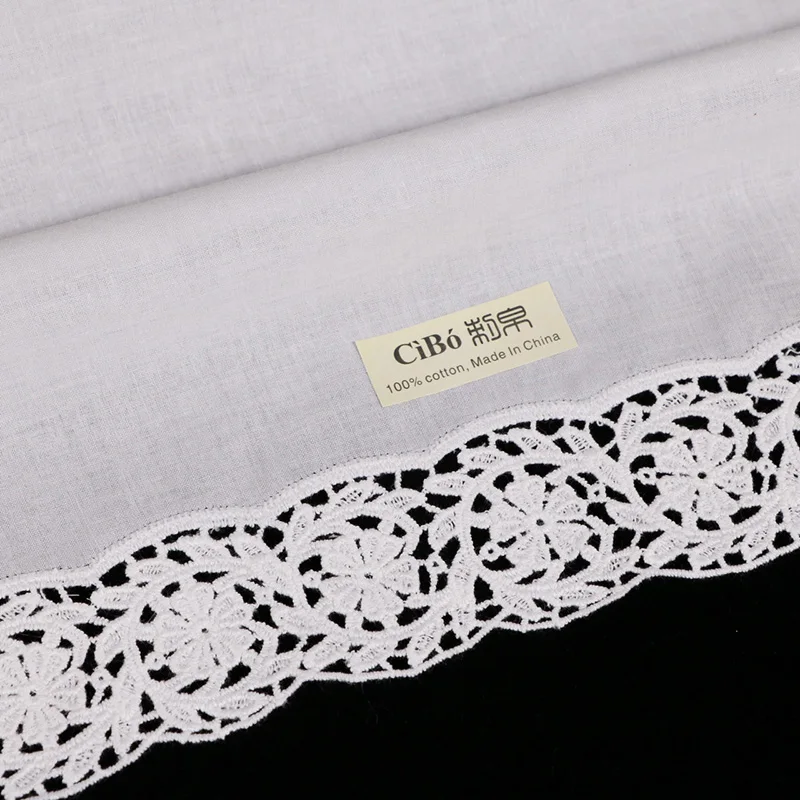 D606 10 Pieces White premium cotton lace handkerchiefs blank crochet hankies for women/ladies wedding gift