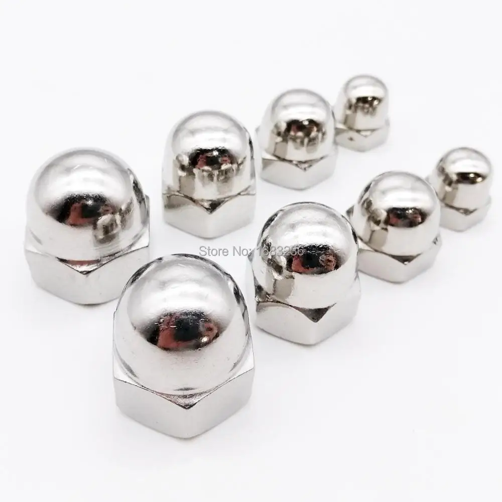 HZYUEGOU M3 M4 M5 M6 M8 M10 M12 M14 M16 304 A2-70 Edelstahl Sechskant-Mutter mit Abdeckkappe Dekorative Kuppelmutter DIN1587 – Detail 3