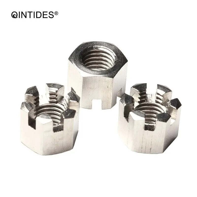 QINTIDES M16 18 20 24 Hexagon slotted nuts type 1 Hexagon thin slotted nuts castle nuts with metric coarse