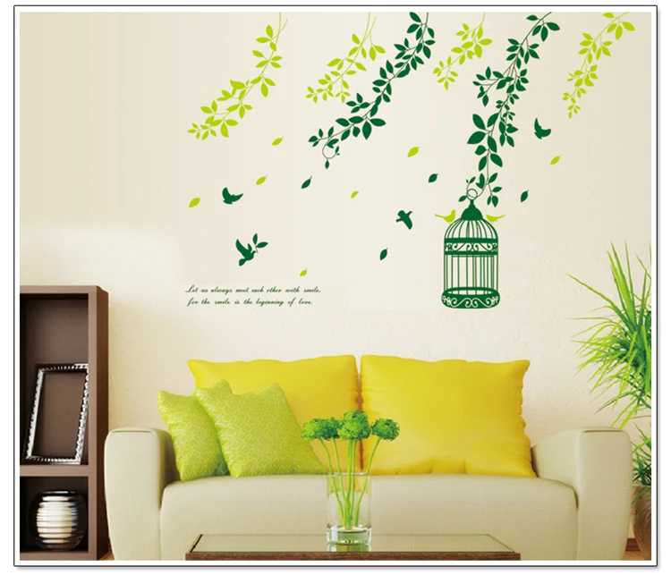 

Gel Sticker Wall Poster Landscape Sweet Green Vines The Sitting Room Inside Bedroom Of Children Sofa Tv Setting Can Remove 2021