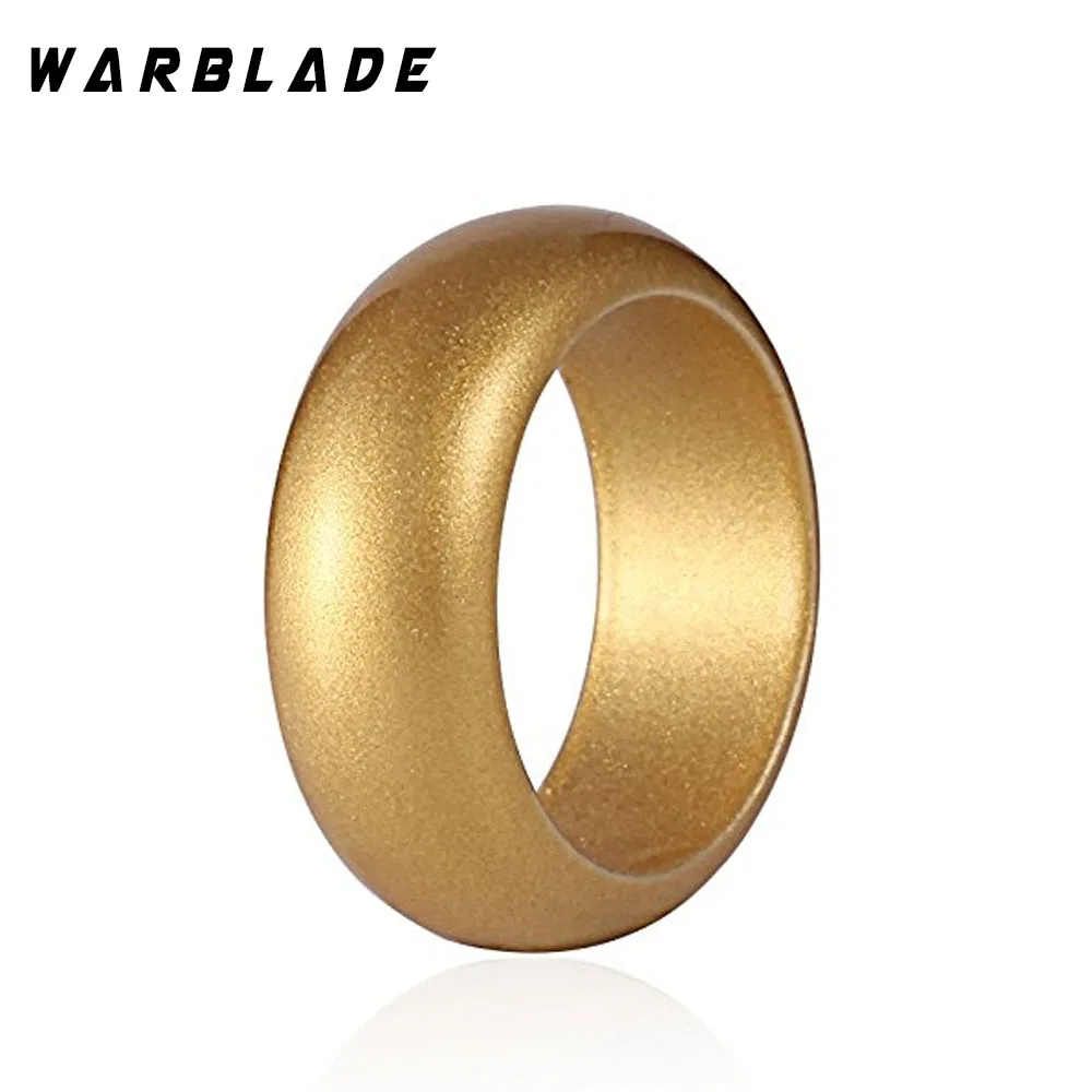 Fashion Cool Silver Gold Color Wide Silicone Rubber Rings Size 6 7 8 9 10 11 Environmentally Friendly Finger Rings For Man