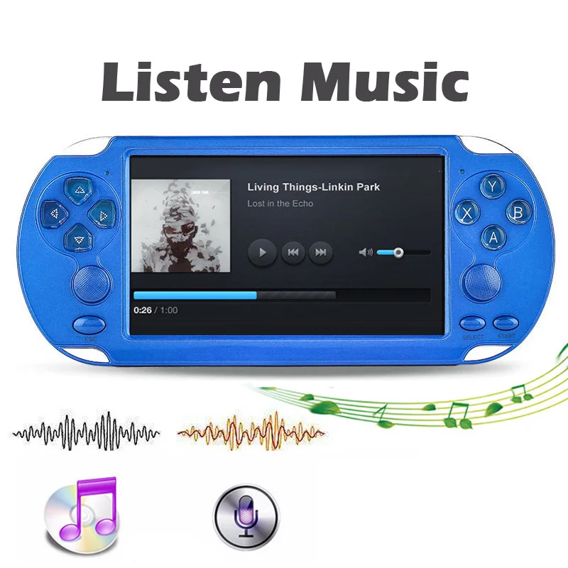 X9-S 5.1 นิ้วหน้าจอHDคอนโซลเกมมือถือ 8GBสนับสนุนทีวี 32bit 1000 เกมคลาสสิกMP4 มัลติมีเดียกล้องวิดีโอเกม