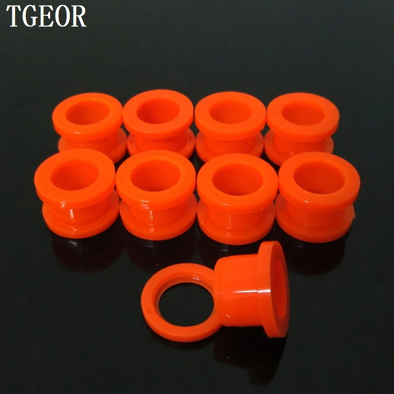 

Free shipping mixed 8 gauges 160pcs acrylic solid orange screw on ear tunnels