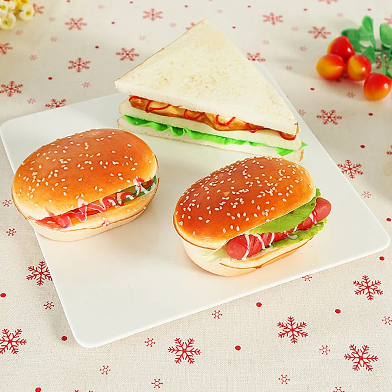 High Artificial Hamburger Simulation Model Ornaments Fake Cake Bakery Room Photography props Christmas Window Decoration