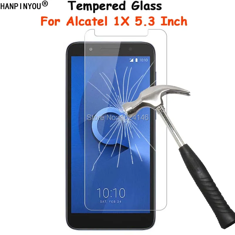 For Alcatel 1X 5059A 5059D 5059I Clear Tempered Glass Screen Protector Ultra Thin Explosion-proof Protective Film + Cleaning Kit