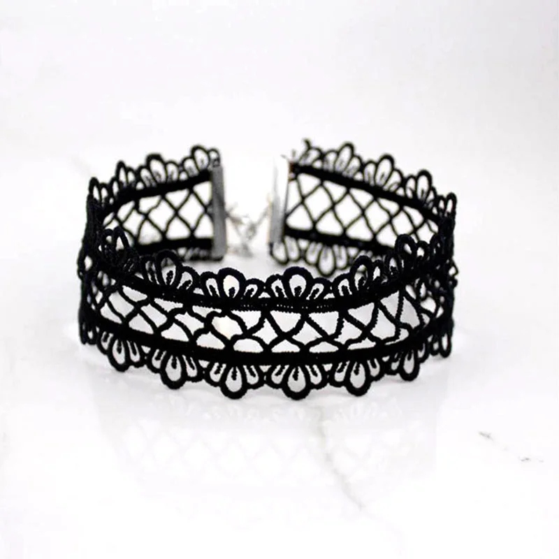 summer Newest fashion jewelry accessories Sexy hollow out lace black choker necklace for couple lovers\' N174