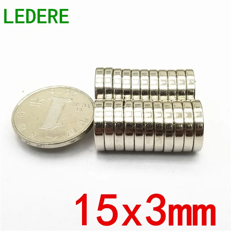 50PCS  15mmx3mm Strong Round Magnets Dia 15x3 Neodymium Magnet Rare Earth Magnet 15*3   Magnet 15x3mm 15X3