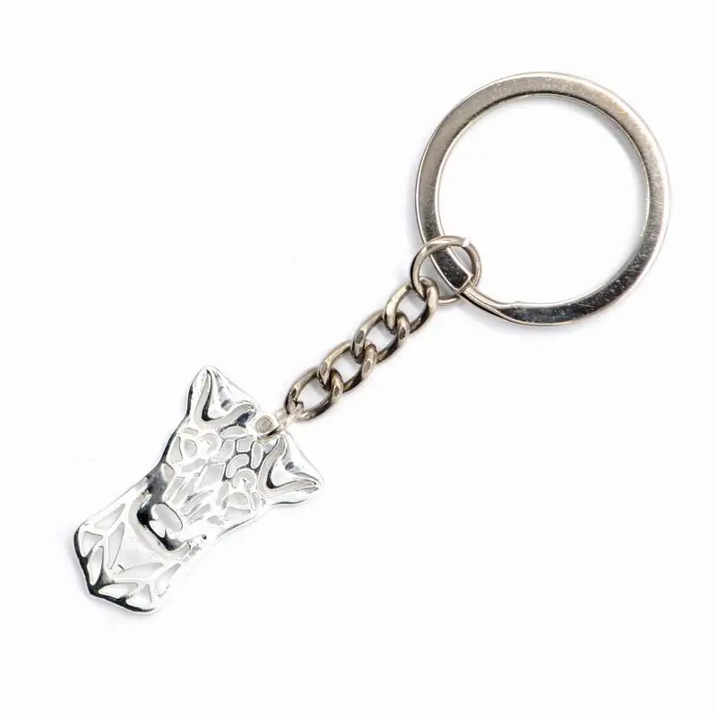 Standard Manchester Terrier Metal Dog Pendant Keychain