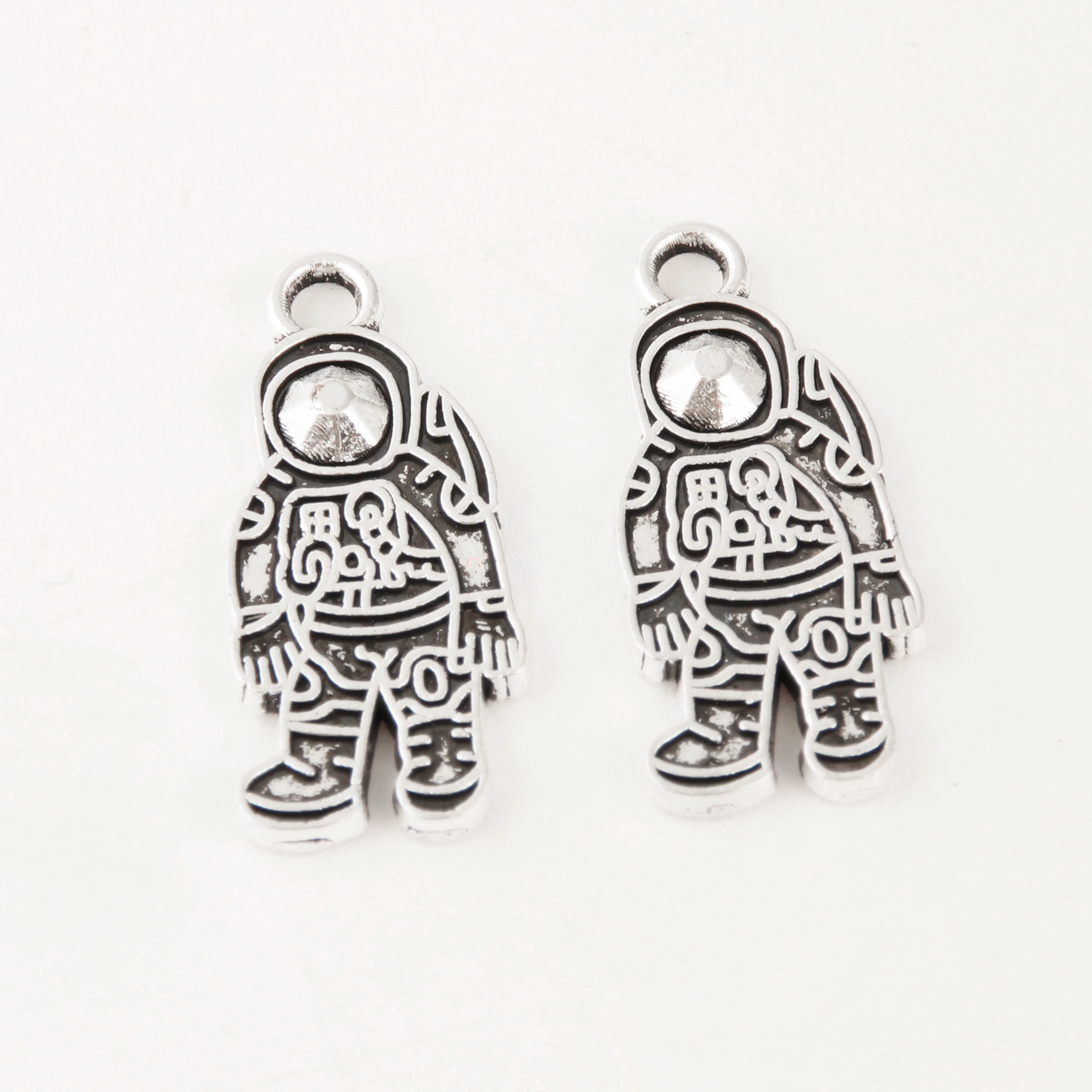 20pcs Silver Color 3D Space Astronaut Charms Spaceship Pendant Bracelet DIY Metal Jewelry  Supplies 23x10 mm A246