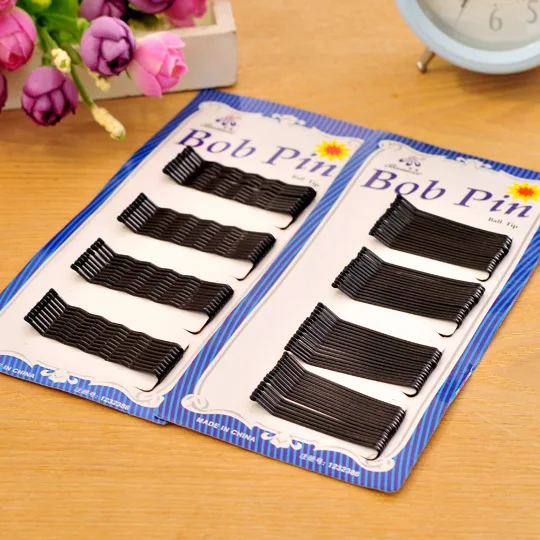 36/60pcs Bob Pins Wave Straight Simple Hairpins Black Alloy Hair Clip Bobby Pin Hair Accessories Headwear Ball Tip