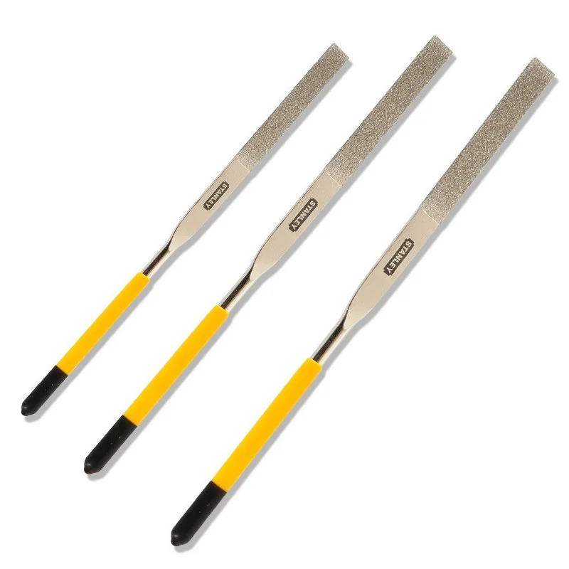 Stanley 1pcs 140mm 160mm 180mm diamond needle flat file Finishing tool 150 grit grinding hand files stl metal wood working tools