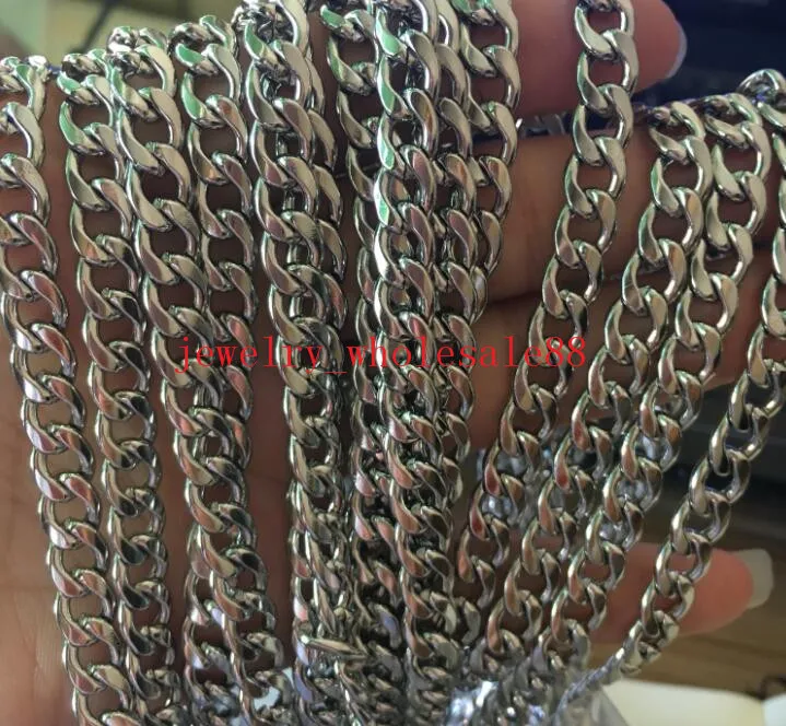 Lot 5 meters 3mm/6mm/7mm/8mm Stainless steel NK Crub chain Jewelry findings Marking