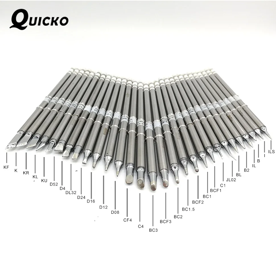 20 ~ 100 sztuk T12 końcówki lutownicze użądlenia dla QUICKO kontroler OLED FX-951 952 950D stanowisko spawalnicze FX-9501 fm-2028 żelazny uchwyt