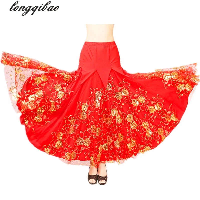 

Modern dance dancing contest dress skirt practice friendship big dress skirt waltz dance performance skirt TB7227