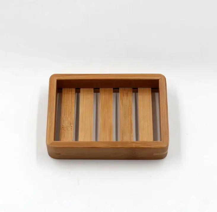 100pcs arrival Portable Soap Dishes Creative simple bamboo manual drain soap box Bathroom bathroom Japanese style soap SN1963