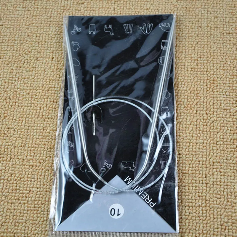 11Pcs 80cm ferri da maglia circolari ferri da maglia all'uncinetto in acciaio inossidabile perni per tessitura all'uncinetto strumenti per ricamo