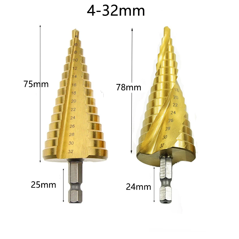 4-32 มม.จับตรง groove spiral groove ขั้นตอน taper สำหรับบิตโลหะความเร็วสูงเหล็กเจาะไม้เครื่องมือ