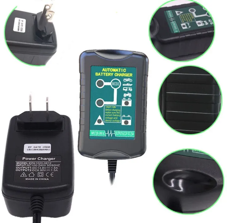 6V/12V 1.5A  Car Battery Charger Maintainer Charging for Automotive Vehicle Motorcycle RV Smart Battery Chargers