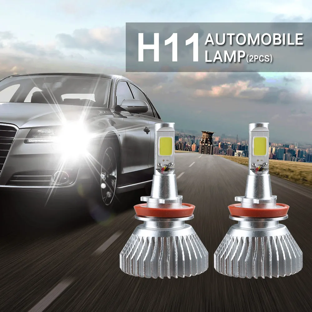 

2PCS H1 H4 H7 H11 COB LED Car Headlight Bulb 40W 8000LM 6000K Auto Fog Headlamp Super Bright 12V Car Styling