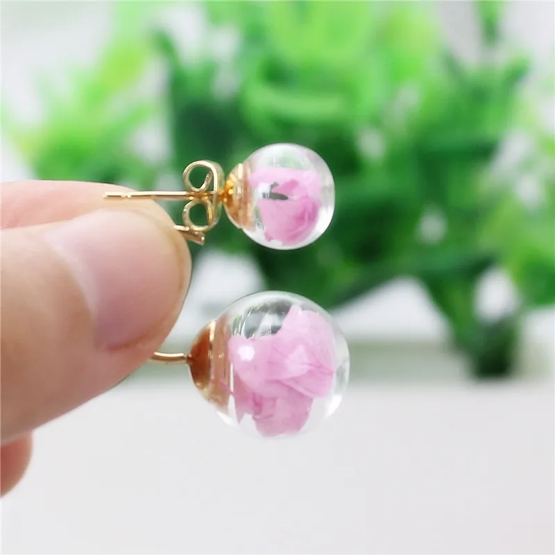 2019 new design Summer style fashion Elegant Fresh leaf hydrangea hand made curved hook earrings for girls.