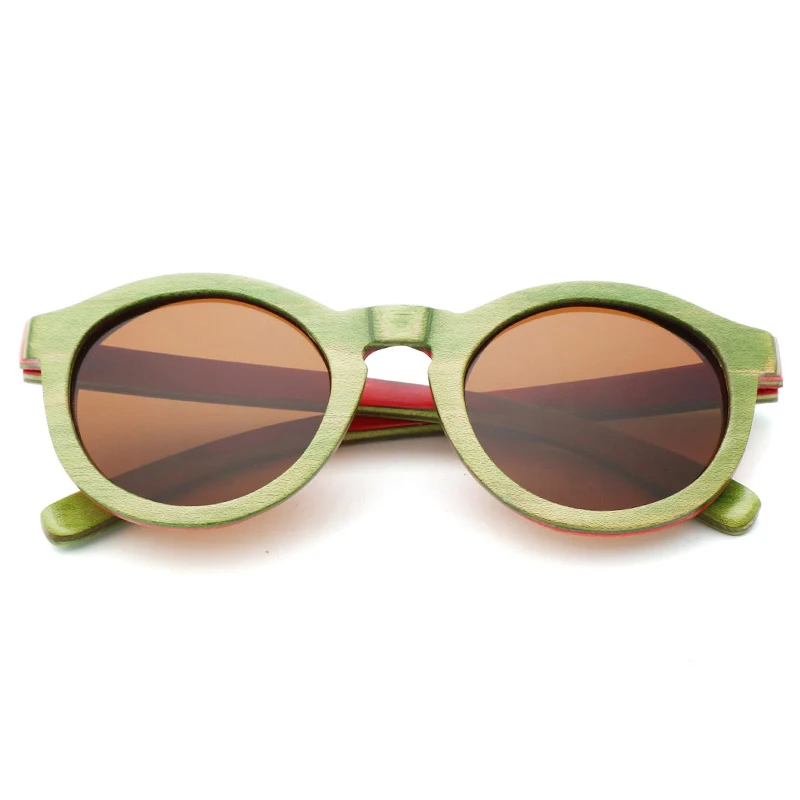 green skateboard wood sunglasses  women Spring hinge sunglasses wood bamboo UV400 Retro sunglasses oculos de sol feminino