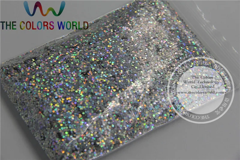 1mm Solvent Resistant Holographic Laser Silver color Makeup Glitter Powder Eyeshadow Face Body Cosmetic dust 1 Lot =50g