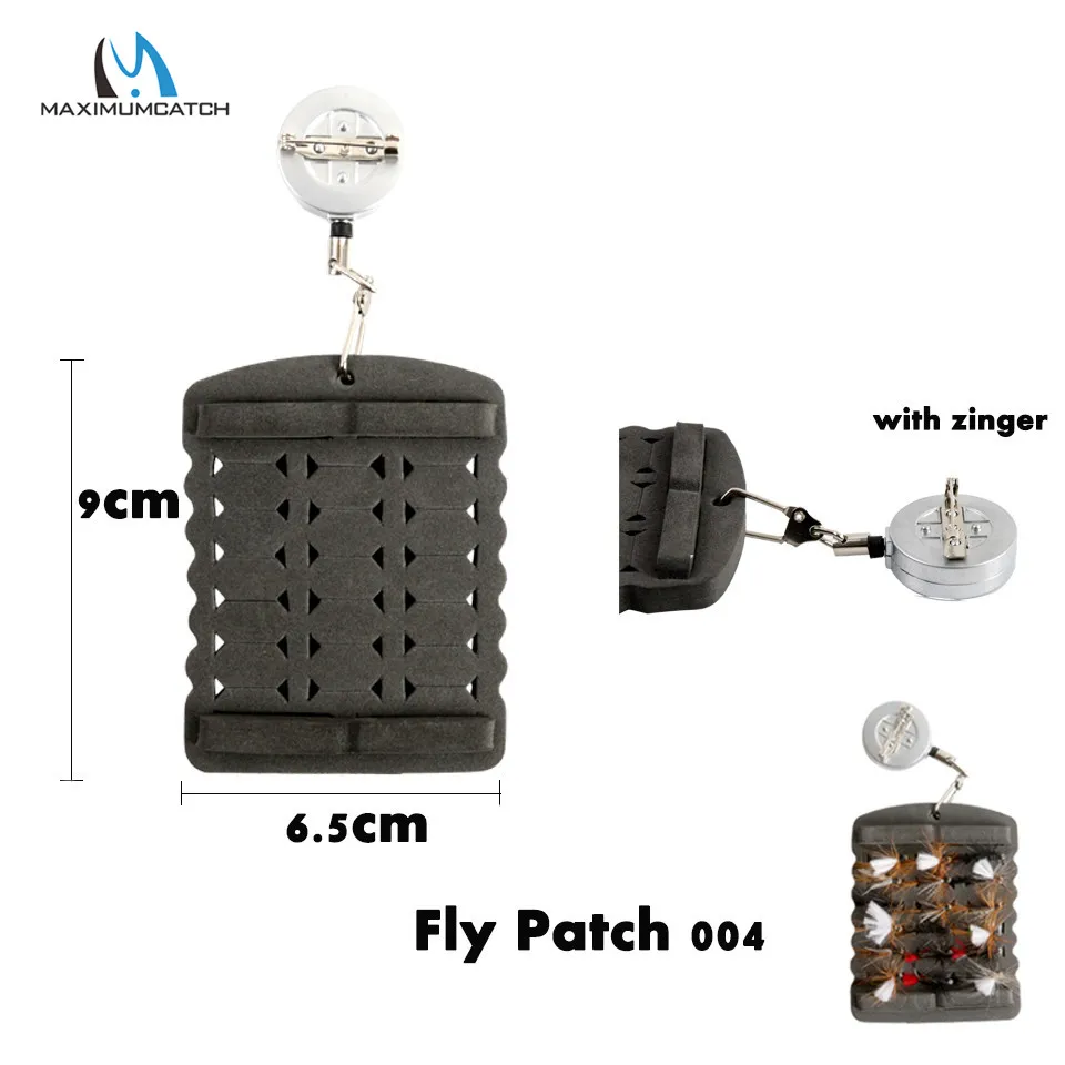 Maximumcatch High Quality Ripple Foam Fly Patch with Zinger Retractor Potable Fly Fishing Accessory