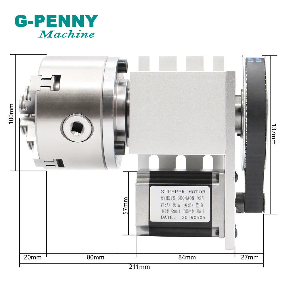 Imagem -03 - Kit Cabeça Divisória Cnc com Nema23 Stepper Motor Jawn 100 mm Rotação ° Eixo Eixo um Eixo Cnc Router Gravação para Madeira