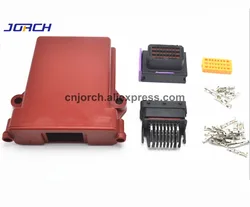 1 kits set 24 pin way auto plastic ecu enclosure box with matching male and female fci connectors