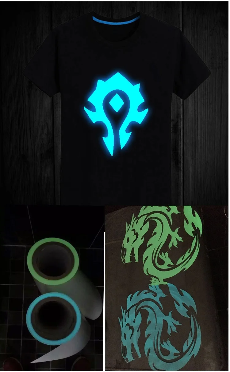 Luminous Fluorescent Hot Iron on Clothing, Glow in the Dark, Engraved Film, DIY Manual Accessories