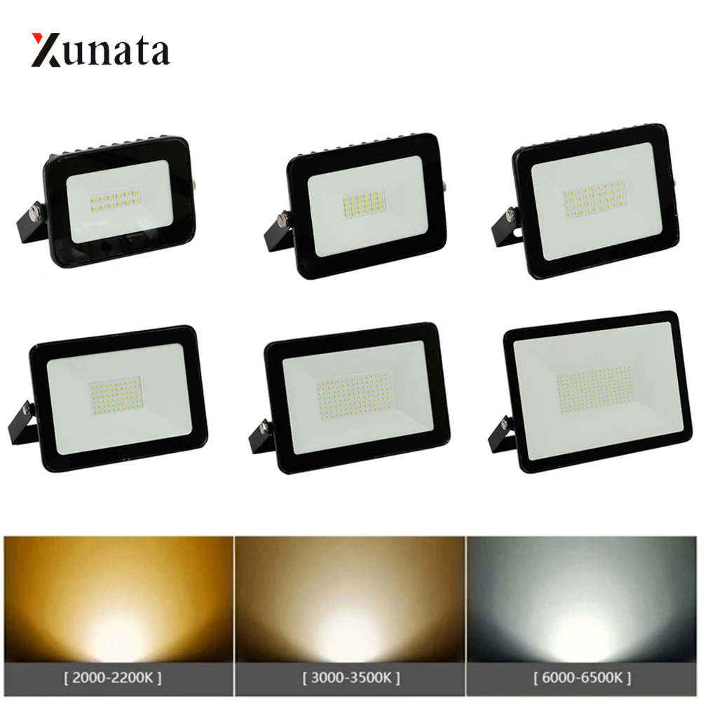 LED Spotlight Ultra-thin Led Floodlight IP66 Waterproof SMD2835 LED light House Outdoor Led Focus 10/20/30/50/100W Led Reflector