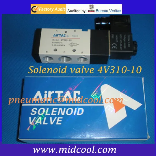 Solenoide Valvula 4V310-10 superior Solenoid Valve 24V DC,5 way solenoid valve for gas