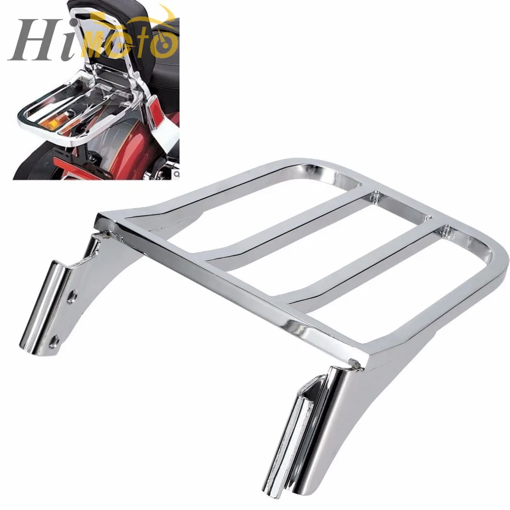 Chrome Motorcycle Sissy Bar Backrest Luggage Rack Rear Carrier For Harley Sportster XL 1200 883 Dyna Heritage Softail FLST