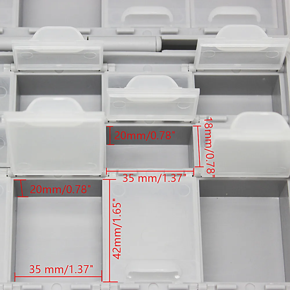 AideTek tool box Box Organizer Craft Beads Storageenclosure SMD SMT organizer surface plastic storage box organizer 6BOXALL48