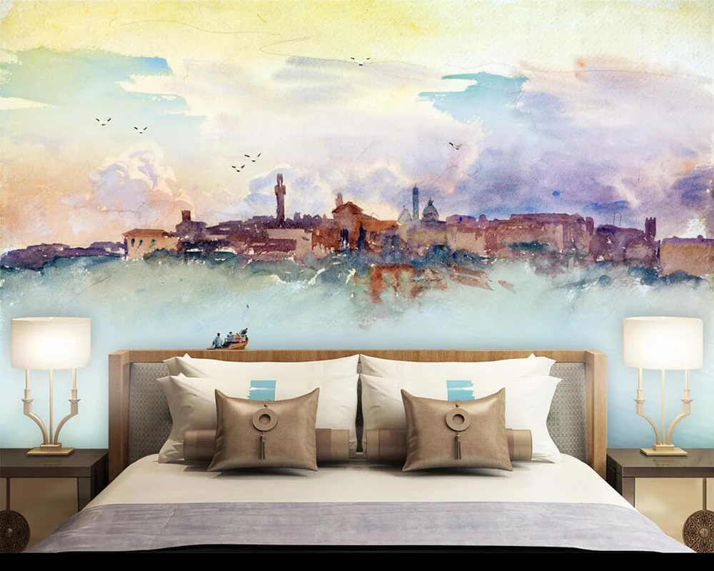 Custom wallpaper Rural landscape painting background wall