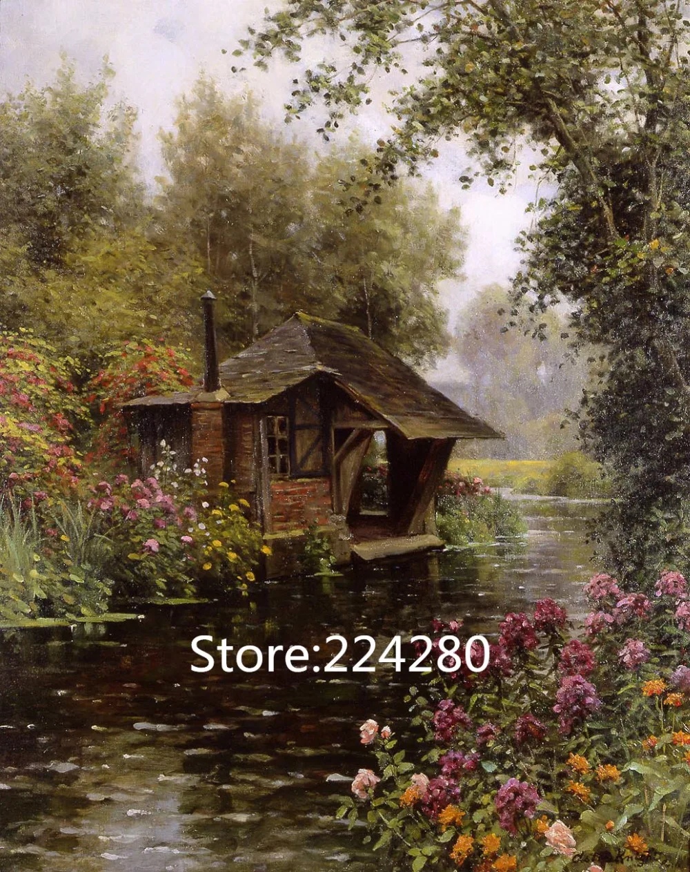 Needlework,The cottage by the river bank DIY Scenic 14ct Cross stitch Embroidery kits,Art Cross-Stitching handmade home decor