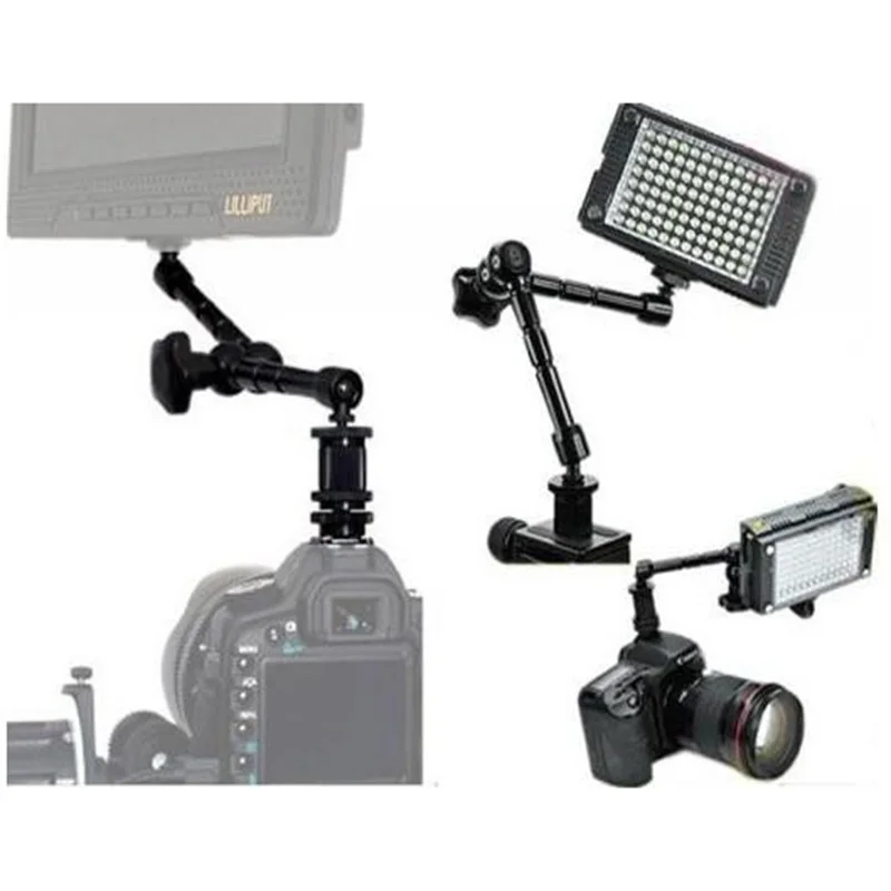 Accesorios de estudio fotográfico, brazo conector de zapata caliente mágico articulado de fricción de 7 pulgadas para cámara, Monitor LCD, trípode de luz LED, 1/4