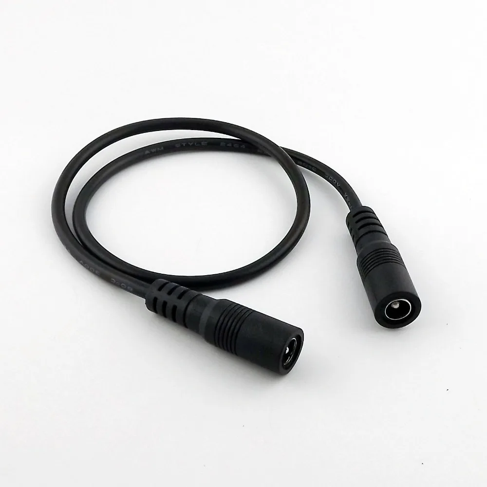 

1pc CCTV DC Power Supply 5.5 x 2.1mm Female To Female Jack Extension Adapter Connector Cable 2ft 18AWG