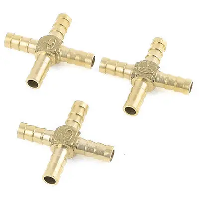 1 Pcs Cross 6/8/10/12mm Tube Pneumatic Air Barb Hose Connector Coupler Fitting