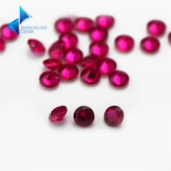 Size 1mm~12mm Round Cut 5# 8# Red Stone Synthetic Corundum Gemstone For Jewelry