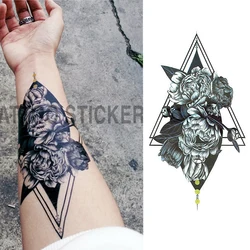 1 Pieces/set Small Full Flower Arm Temporary Waterproof Tattoo Stickers Fox Owl for Women Men Body Art