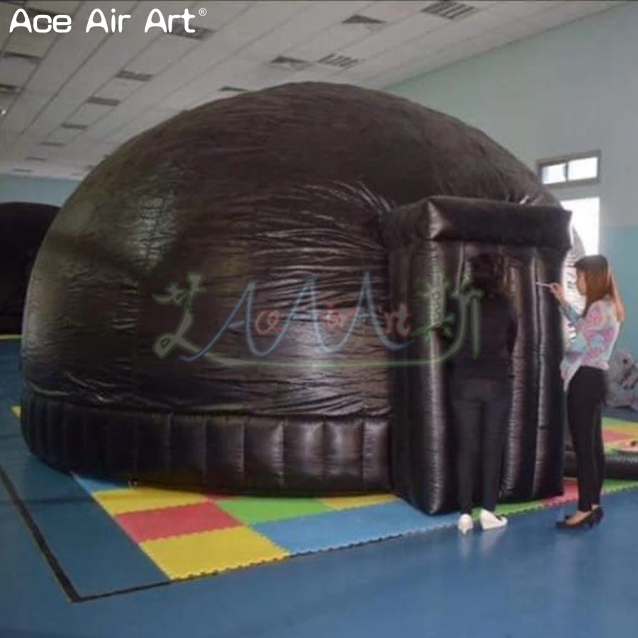 New Arrived Black Balloon Inflatable Planetarium Dome Projection Igloo Marquee Canopy with Floor Mat on Sale