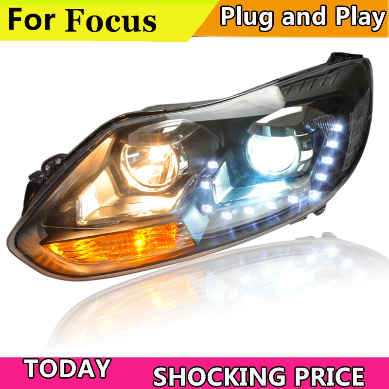 Doxa Car Styling For Ford Focus Headlights Year 2012 2013 2014 For Ford Focus Head Light Q5 bi xenon lens Low Beam