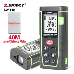 SNDWAY Laser odległościomierz zasięg 40m Laser linijka Device Finder Mini cyfrowy pomiar laserowy czujnik odległości SW-T40