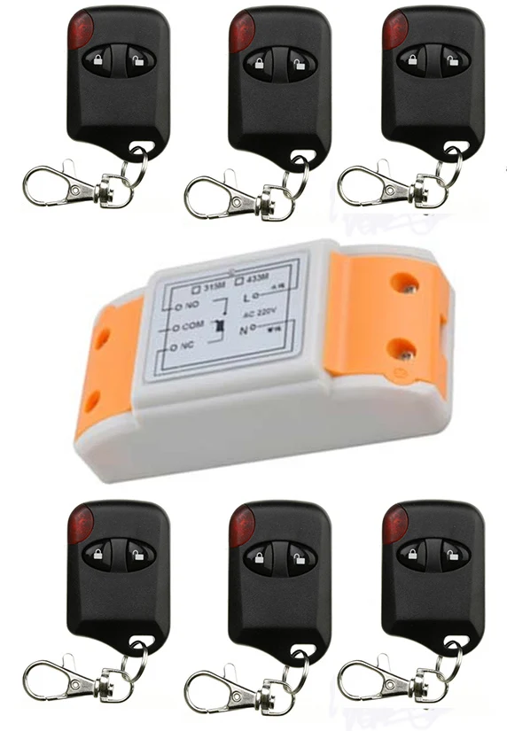 

Hot Sales AC220V 10A 1CH 315MHz/433MHZ Wireless RF Remote Control Switch teleswitch 6* cat eye Transmitter+ 1*Receiver