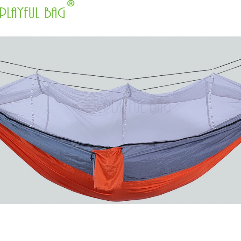 

Outdoor supplies mosquito net hanging 210 nylon parachute cloth hammock with mosquito net indoor and outdoor swing chair ZI06