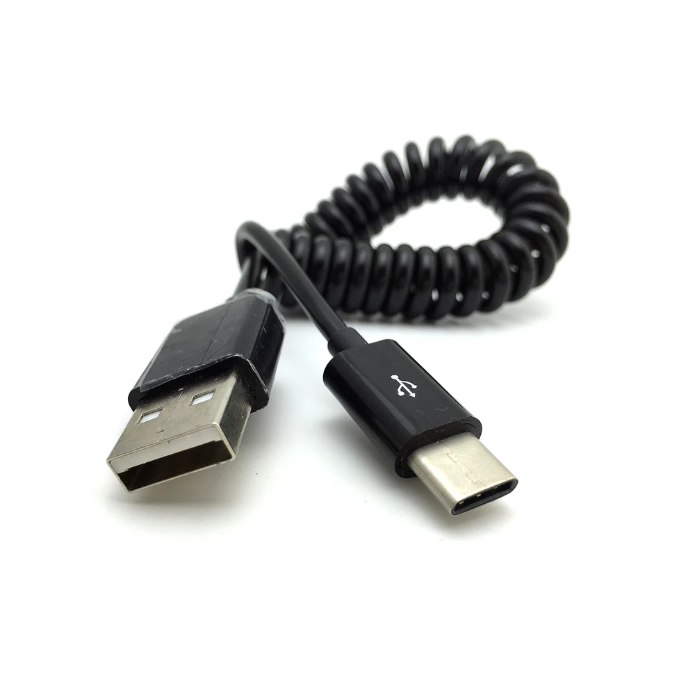 3M Spring Coiled retractable flex usb male to usb type c cable usb-c data charging for letv le1 Max Pro oneplus two 2