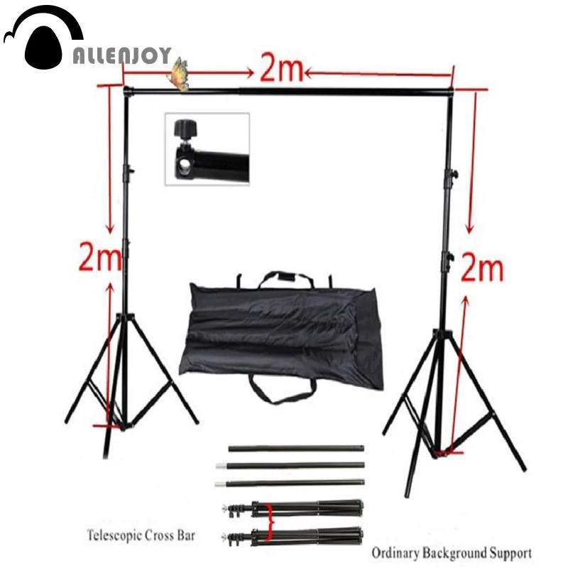 

Allenjoy 2*2m/6.5*6.5ft Photographic equipment manual quality aluminum frame background Stand LLL